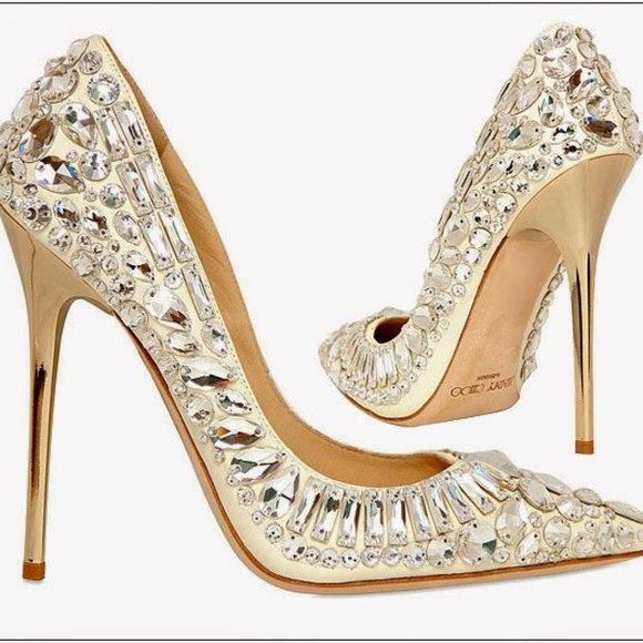 🌟🌸7 x HOST PICK 🌟🌸NWT Jimmy Choo AUTHENTIC Crystal Embellished Pointed Pumps - Picture 1 of 13